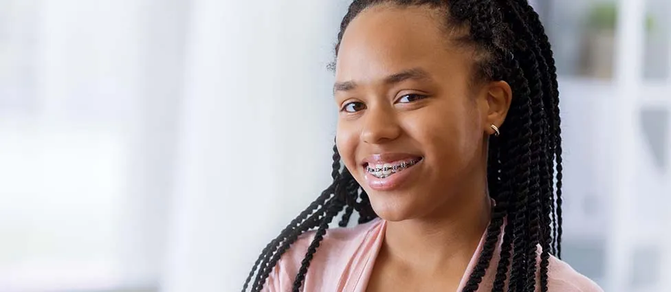 Woman with braces